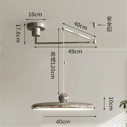 Minimalist red cream iron art pendant light for bedroom