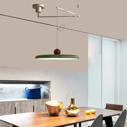 Minimalist red cream iron art pendant light for bedroom