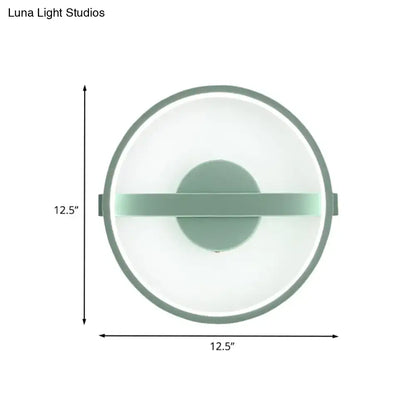 Minimalist sage green led wall lamp bedroom white warm light