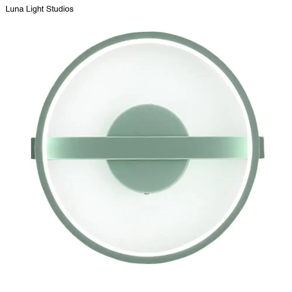 Minimalist sage green led wall lamp bedroom white warm light