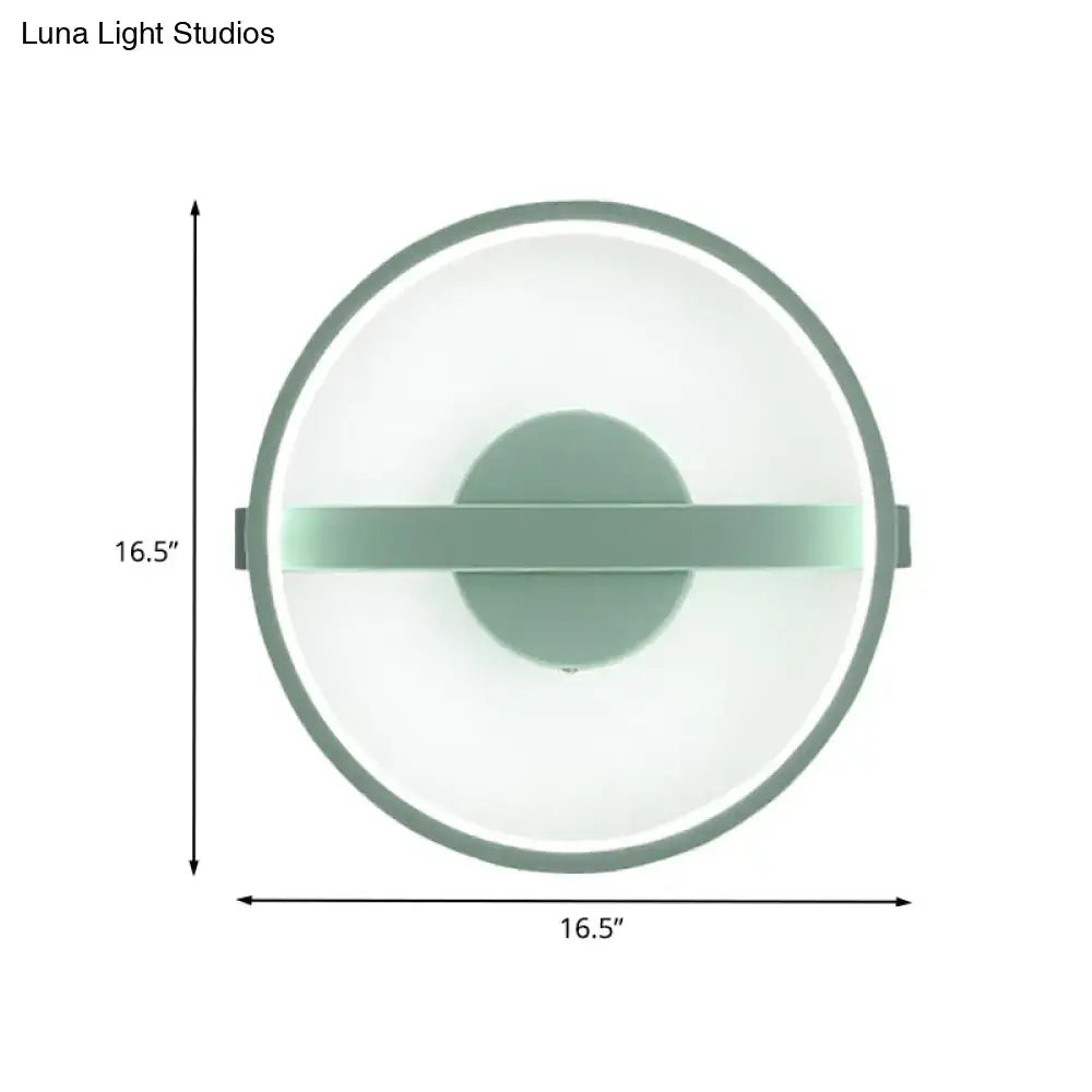 Minimalist sage green led wall lamp bedroom white warm light