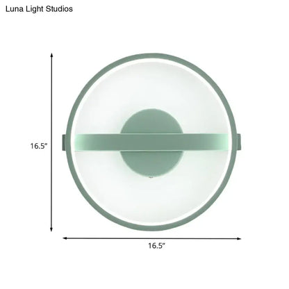 Minimalist sage green led wall lamp bedroom white warm light
