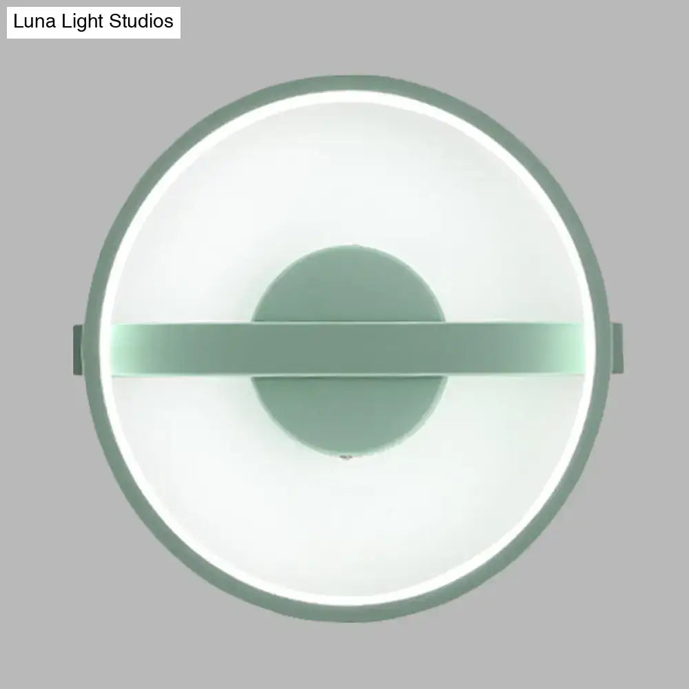 Minimalist sage green led wall lamp bedroom white warm light