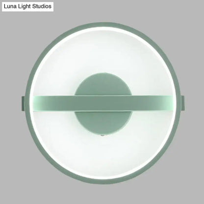 Minimalist sage green led wall lamp bedroom white warm light