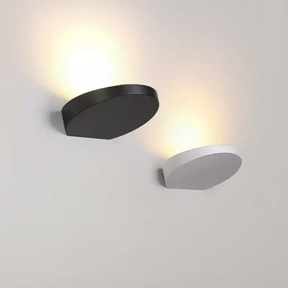 Minimalist silver & black led wall lamp for bedroom