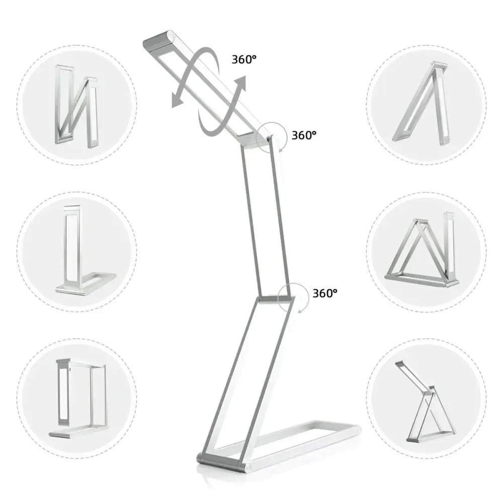 Minimalist silver foldable dimmable led desk lamp study room