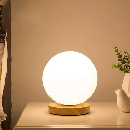 Minimalist sphere and cube glass ball table lamp bedroom light