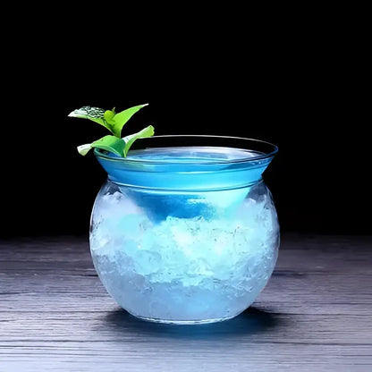 Minimalist stemless martini chiller glass for dining room entertaining