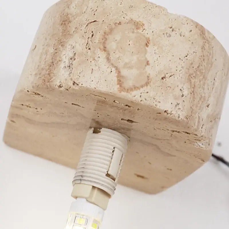 Minimalist stone and glass lampshade wall light for bedroom decor