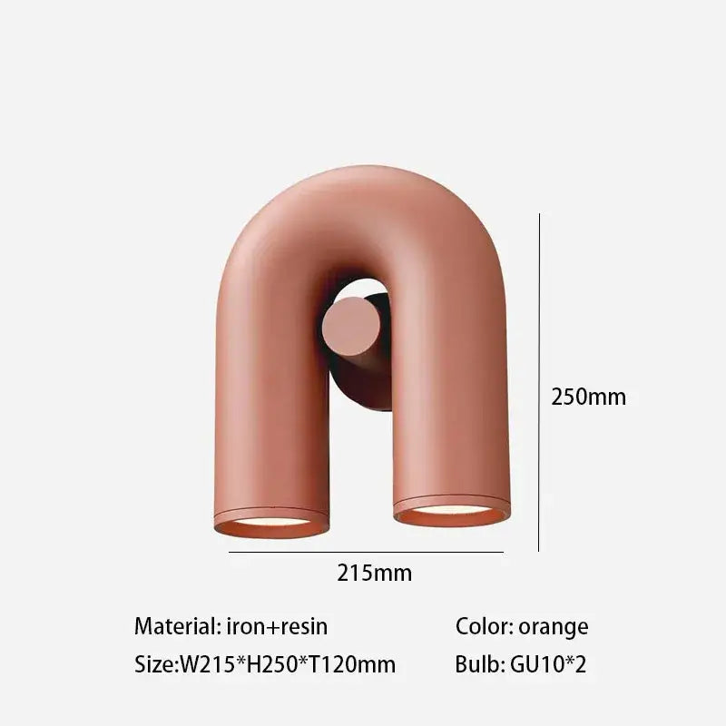 Minimalist terracotta cirkus tube wall sconce bedroom reading light