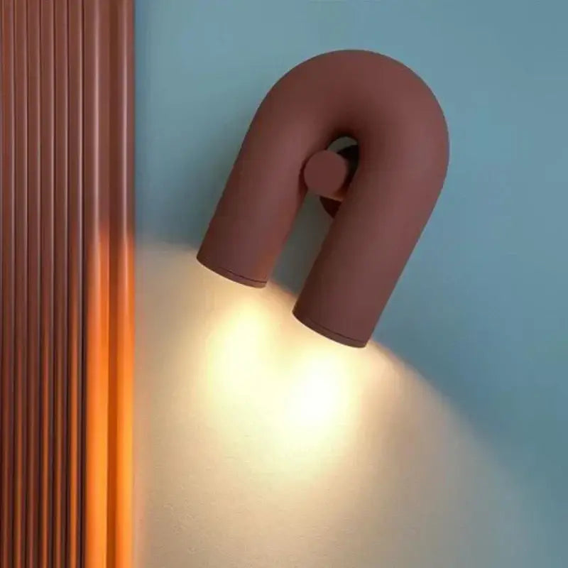 Minimalist terracotta cirkus tube wall sconce bedroom reading light