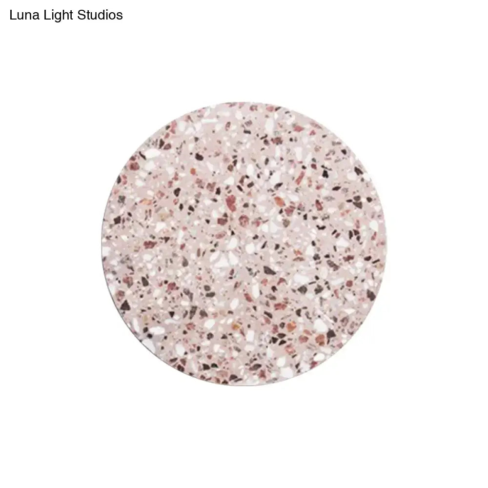 Minimalist terrazzo round led wall sconce bedroom light