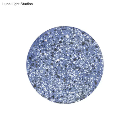 Minimalist terrazzo round led wall sconce bedroom light