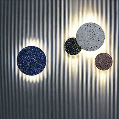 Minimalist terrazzo round led wall sconce bedroom light