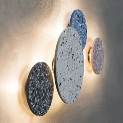 Minimalist terrazzo round led wall sconce bedroom light