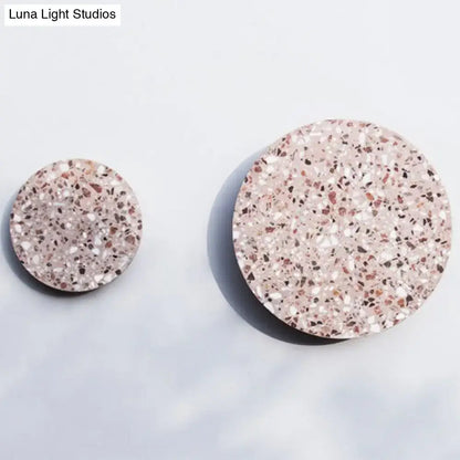 Minimalist terrazzo round led wall sconce bedroom light