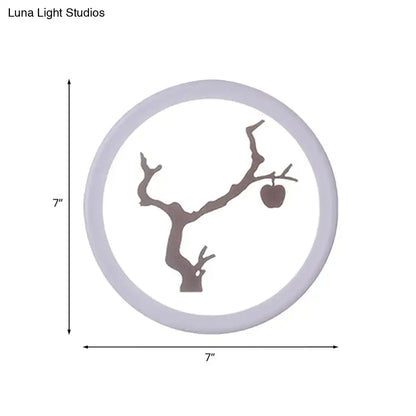 Minimalist tree silhouette acrylic wall lamp white & coffee bedroom