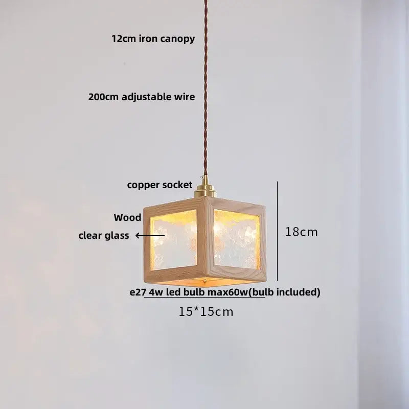 Minimalist walnut & brass glass led pendant lamp dining room