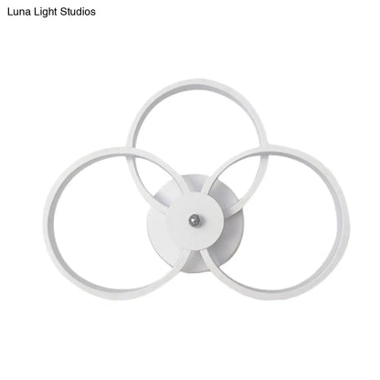 DecorBites™ Minimalist White 3-Ring LED Acrylic Wall Sconce Light Fixture - Warm/White Light
