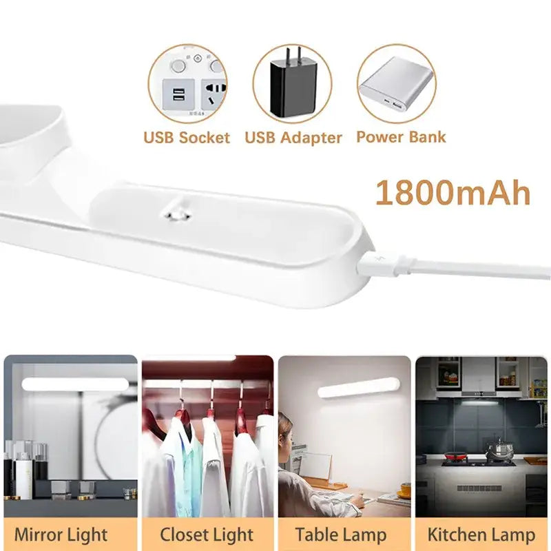 Minimalist white 30cm led night light – bedroom magnetic table lamp