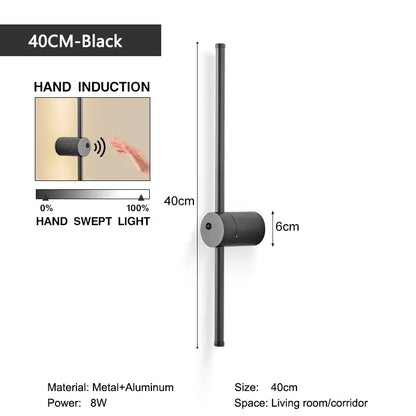 Minimalist white 360 rotation led wall lamps bedroom motion sensor