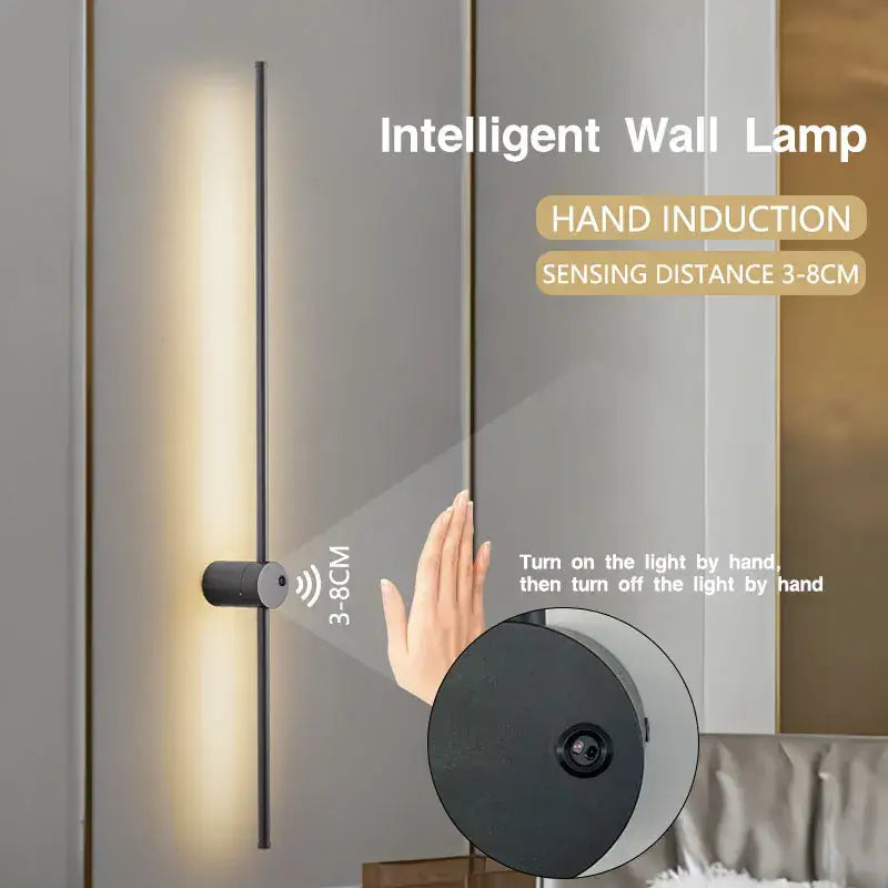 Minimalist white 360 rotation led wall lamps bedroom motion sensor