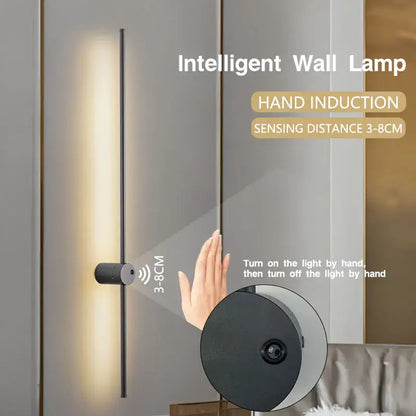 Minimalist white 360 rotation led wall lamps bedroom motion sensor