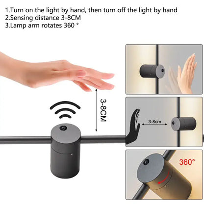 Minimalist white 360 rotation led wall lamps bedroom motion sensor