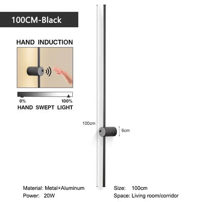 Minimalist white 360 rotation led wall lamps bedroom motion sensor