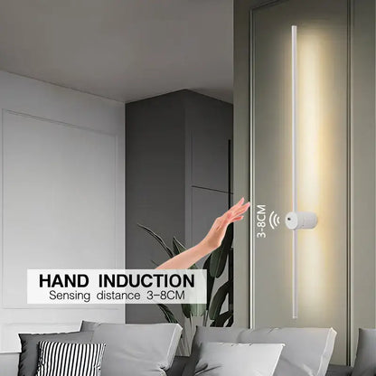 Minimalist white 360 rotation led wall lamps bedroom motion sensor