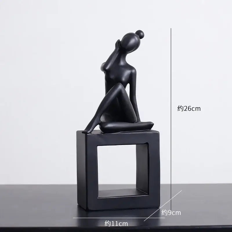 Minimalist white abstract figures sculpture living room decor