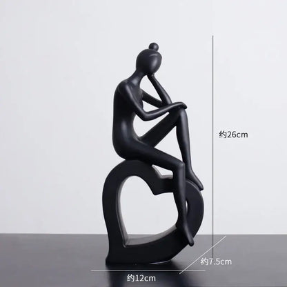 Minimalist white abstract figures sculpture living room decor