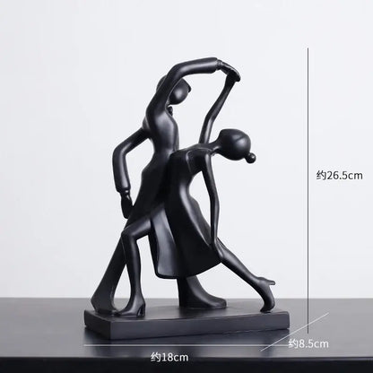 Minimalist white abstract figures sculpture living room decor