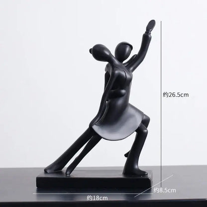 Minimalist white abstract figures sculpture living room decor