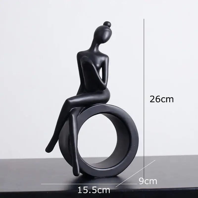 Minimalist white abstract figures sculpture living room decor