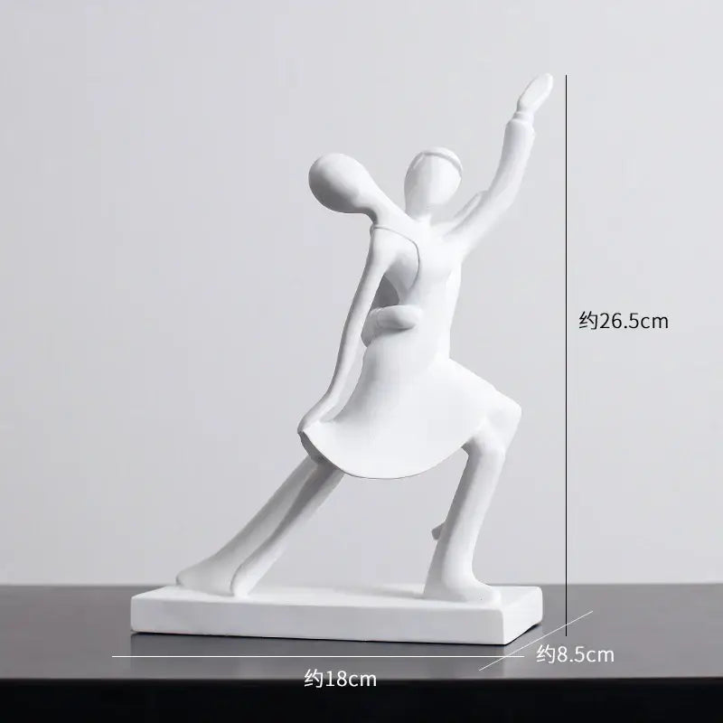 Minimalist white abstract figures sculpture living room decor