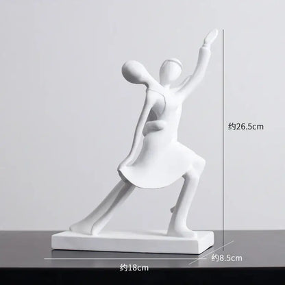 Minimalist white abstract figures sculpture living room decor