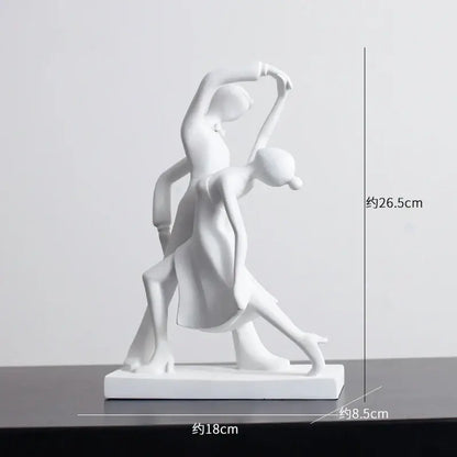 Minimalist white abstract figures sculpture living room decor