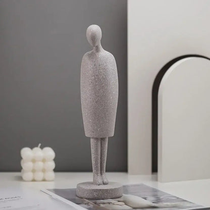Minimalist white abstract people resin statue set living room decor