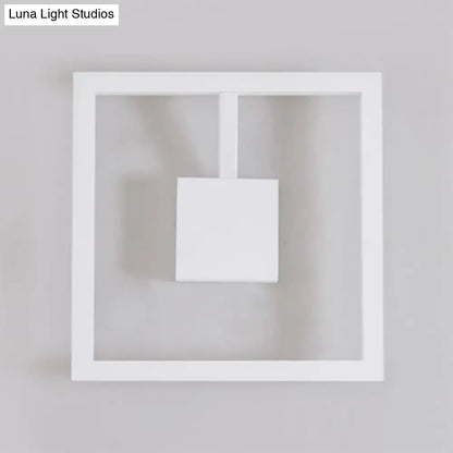 Minimalist white acrylic wall light fixture bedroom direct wired electric