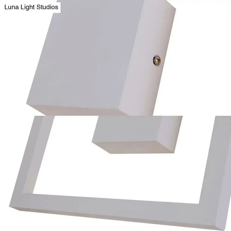 Minimalist white acrylic wall light fixture bedroom direct wired electric