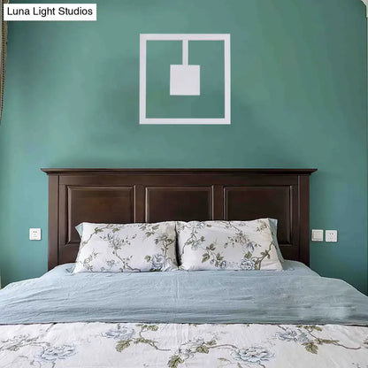 Minimalist white acrylic wall light fixture bedroom direct wired electric