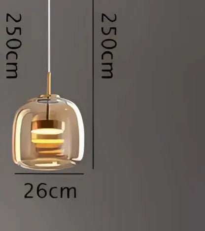 Minimalist white and black glass pendant light for bedroom