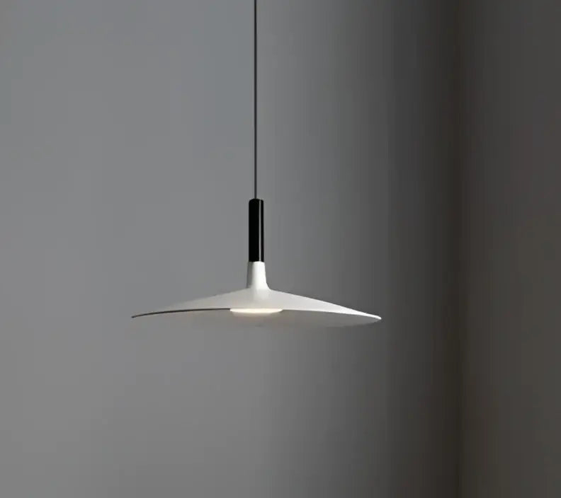 Minimalist white and black glass pendant light for bedroom