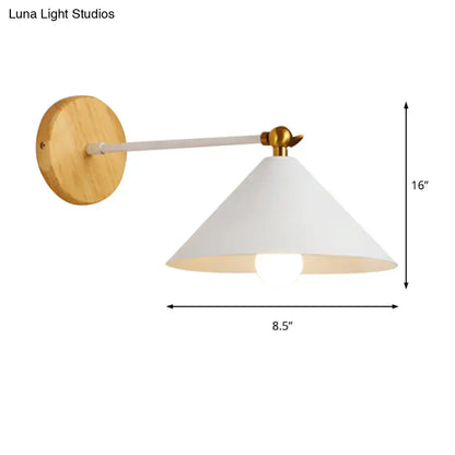 Minimalist white and brass pyramid wall lighting bedroom sconce