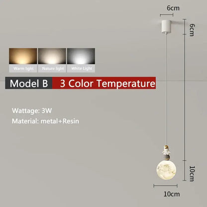 Minimalist white astronaut pendant light for children’s bedroom