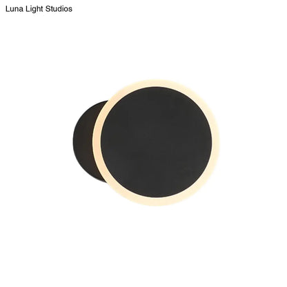DecorBites™ Minimalist White/Black Round LED Wall Sconce with Warm/White Light - Acrylic Wall Mounted Lamp Fixture