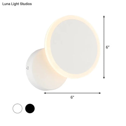 DecorBites™ Minimalist White/Black Round LED Wall Sconce with Warm/White Light - Acrylic Wall Mounted Lamp Fixture