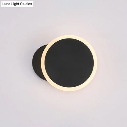 DecorBites™ Minimalist White/Black Round LED Wall Sconce with Warm/White Light - Acrylic Wall Mounted Lamp Fixture