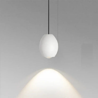 Minimalist white ceramic egg adjustable pendant light kitchen spotlight